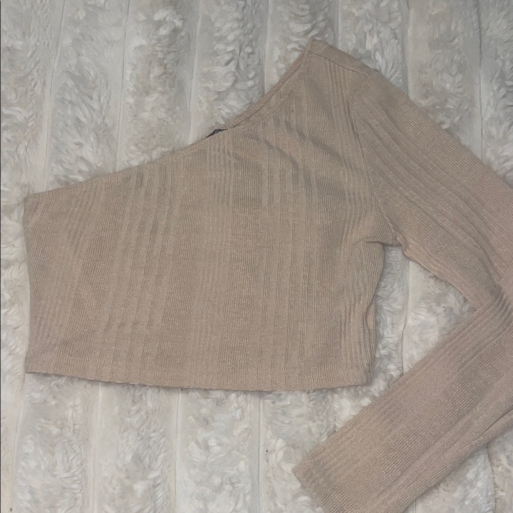 SHEIN Beige Ribbed Knit croptop